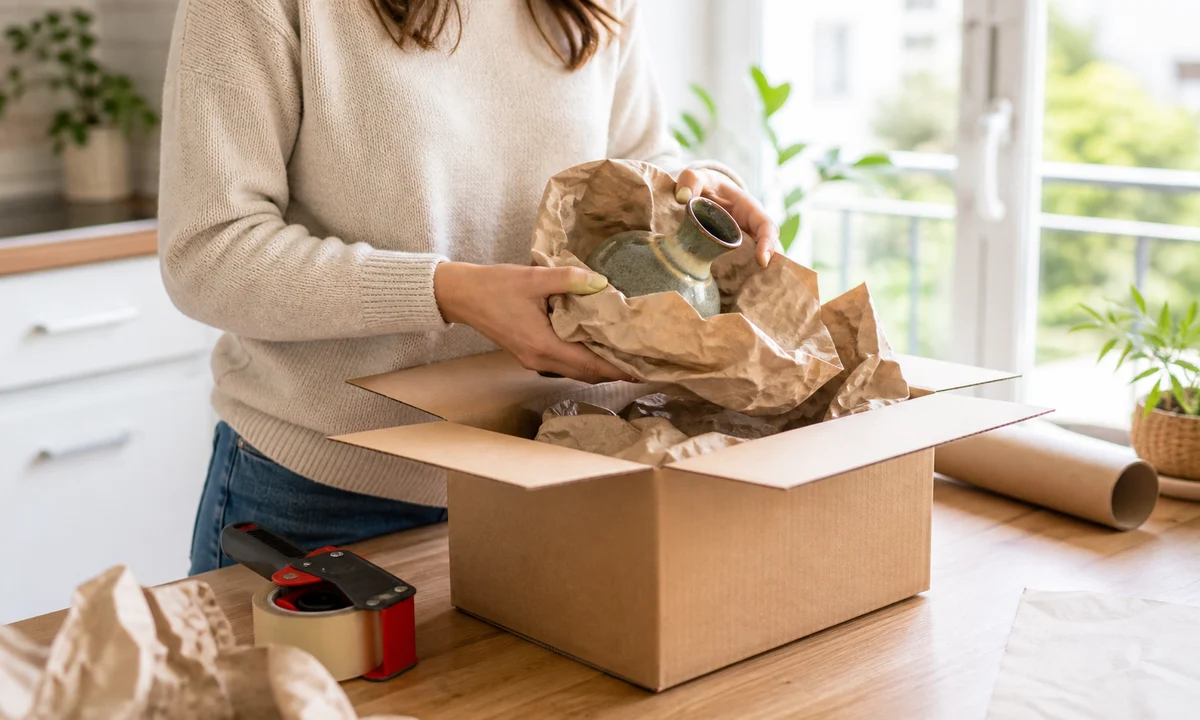 Preparation d un colis pour une vente d occasion en Suisse