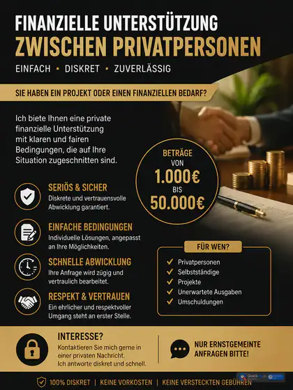 Finanzielle Unterstützung zwischen Privatpersonen – seriös und vertraulich — Photo 1